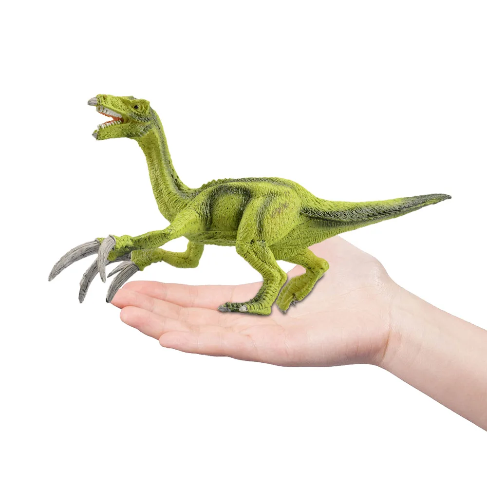 

Solid 18 Cm Dinosaur Model Toy Handmade Coloured Drawing Green Small sickle long Toy Desktop Ornaments