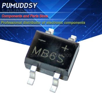 

100PCS SMD MB6S 0.5A 600V Single Phases Diode Rectifier Bridge SOP-4