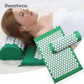 

Massage Yoga Mat Massager Cushion Yoga Mat With Pillow Acupressure Relieve Stress Back Body Pain Spike Mat Acupuncture Massage