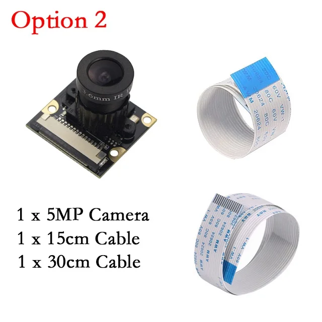 Option 2 Raspberry Pi 3 камера ночного видения 5MP 60 градусов фокусное расстояние Регулируемая видеокамера для Raspberry Pi 4 Модель B 3B 3B Plus - Цвет: Option 2