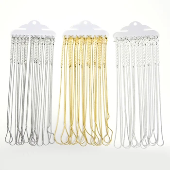 

12Pcs/Lot 40cm DIY Necklace Snake Chains With Lobster Clasp Extension Tail Chains For Jewelry Making Findings