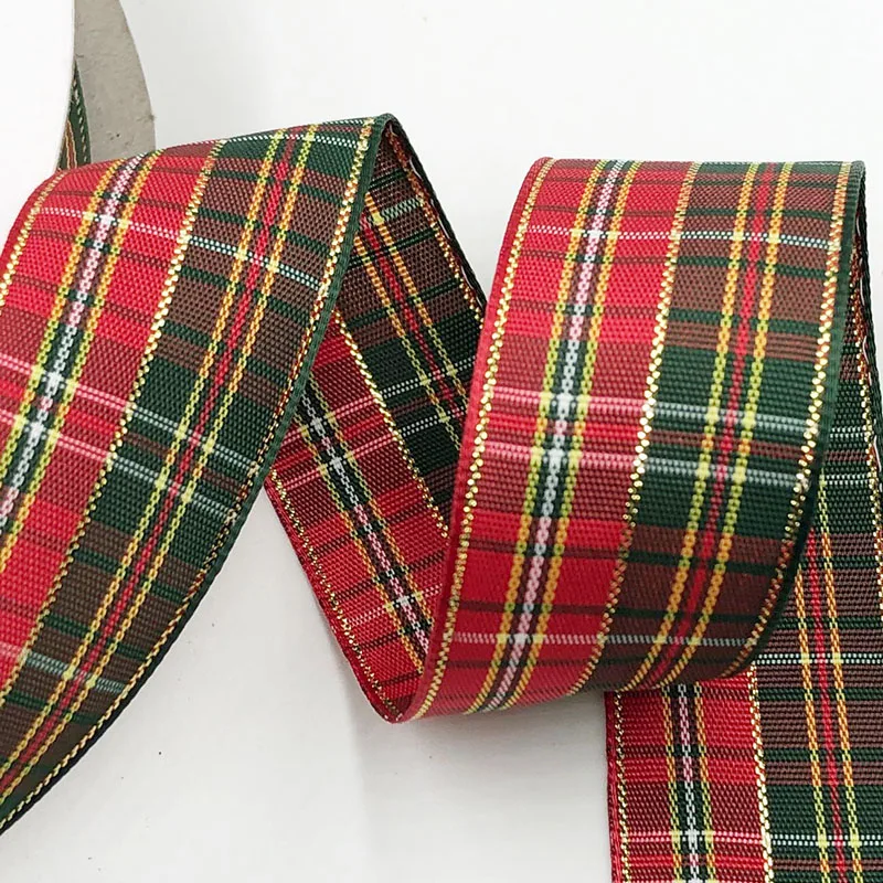 5 ярдов/партия) 25 мм шотландская клетка ленты прекрасный подарок упаковка Рождество ленты в рулоне - Цвет: Color 6