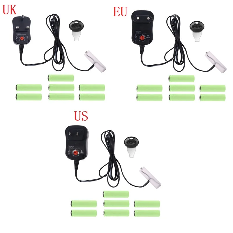 AA Battery Eliminator US/EU/UK Power Supply Adjustable Voltage 3V 4.5V 6V 9V 12V Adapter Can Replace 2AA to 8AA Batteries for To |