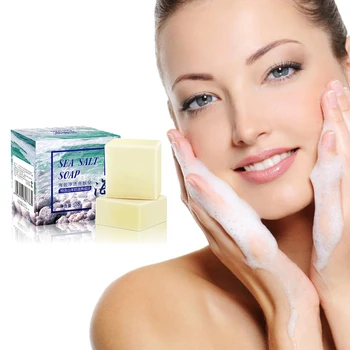 

100g Sea Salt Soap Cleaner Natural Goat's Milk Pimple Pores Acne Treatment Soap Goat Milk Moisturizing Skin Face Care