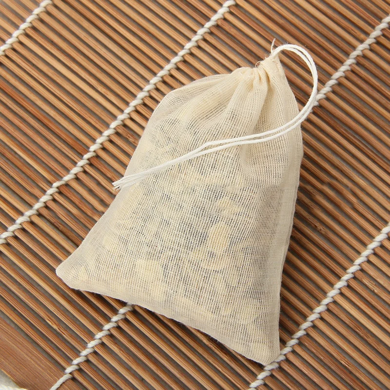 

Durable 10pcs/set Cotton Muslin Drawstring Empty Filter Bag For Tea Spice Food Herb 18x20cm Kitchen Tool