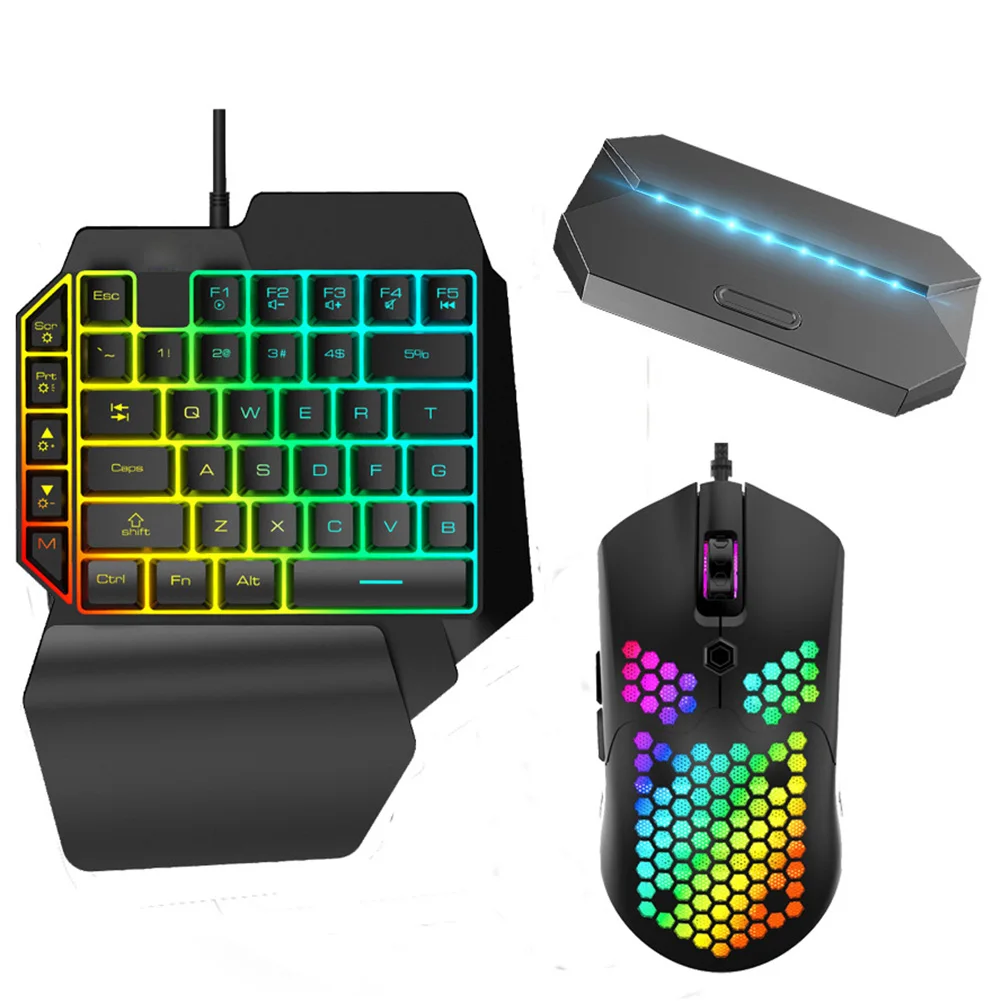 

No Vibration Gamepad Controller Set Plug And Play Keyboard Mouse Mobile Phone USB Interface Gaming With RGB Light Chicken Throne