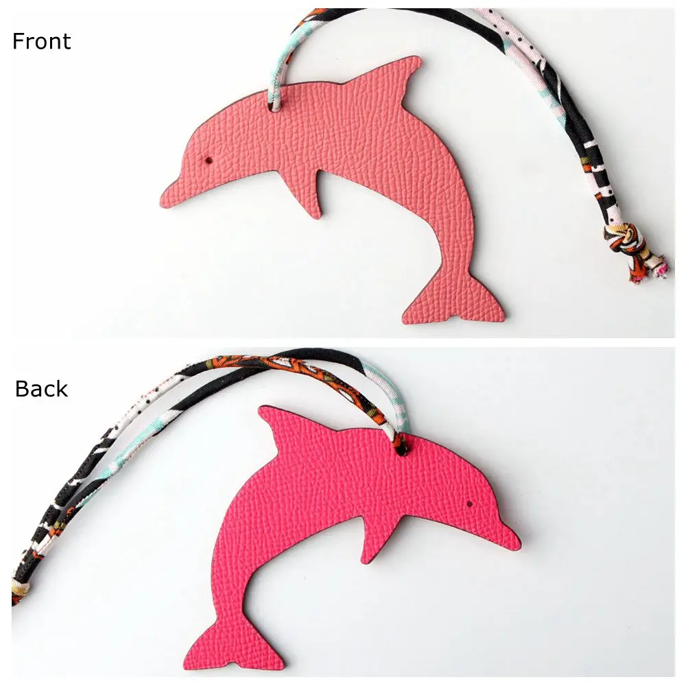 Известный бренд шелк на заказ ручной работы из натуральной кожи милый брелок в виде оленя животного морской конек женская сумка Подвеска на рюкзак - Цвет: DOLPHIN PINK