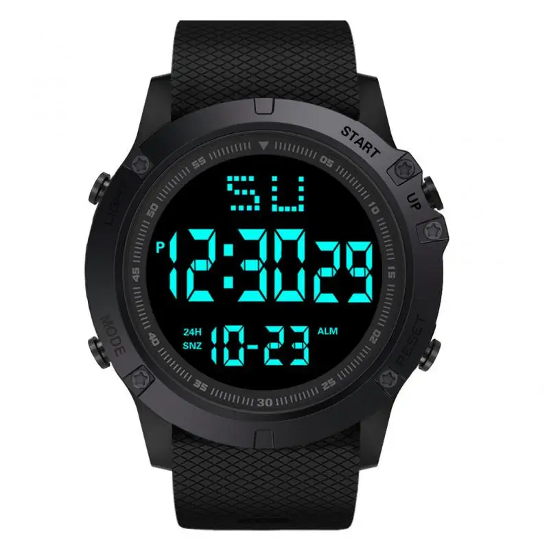 HONHX Fashion Outdoor Sport Waterproof Watch Men Multifunction Digital  Stopwatch Men Military Wristwatch LED Digital