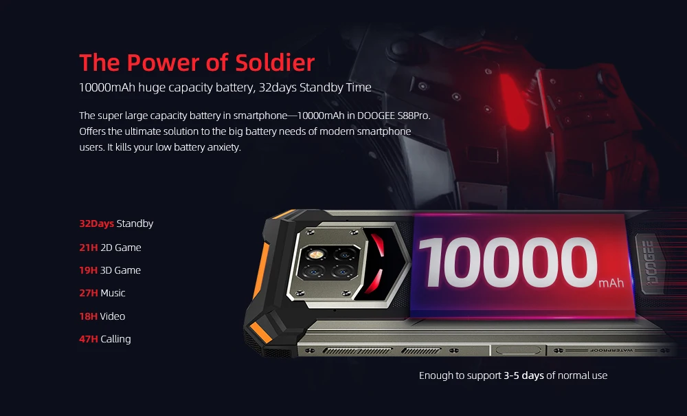 IP68/IP69K DOOGEE S88 Pro Rugged Mobile Phone 10000mAh telephones Helio P70 Octa Core 6GB RAM 128GB ROM smartphone Android 10 OS