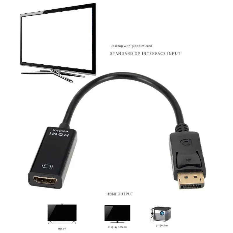 Адаптер DP к HDMI display port Мужской к женскому HDMI кабель конвертер адаптер для проектора дисплей ноутбука ТВ 4K* 2K 1080P