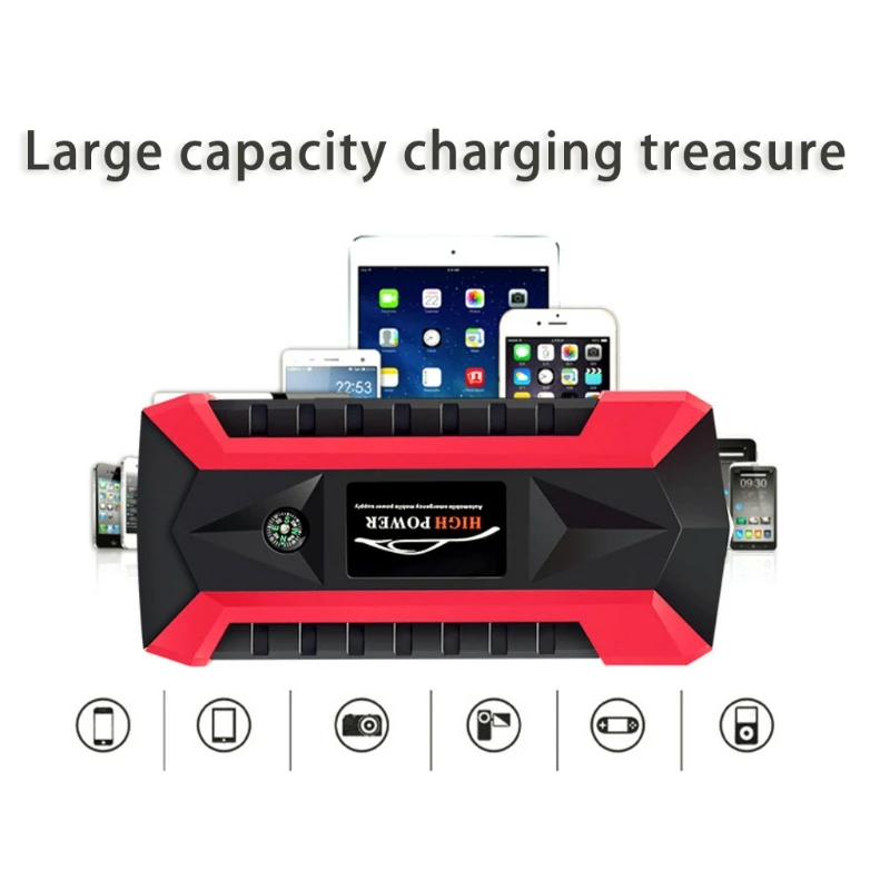  High Quality New 4 USB Portable Car Jump Starter Pack Booster Charger Battery Power Bank 89800mAh