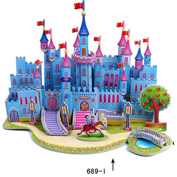 

3D DIY Puzzle Jigsaw Baby toy Kid Early learning Castle Construction pattern gift For Children Brinquedo Educativo Houses Puzzle