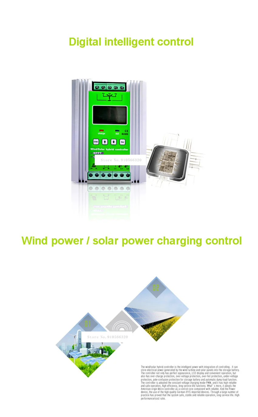 High-end tipo Módulo Vento e Solar Controlador de Carga Vento + 600w Solar Mppt Híbrido 50a 12 - 24v Venda Quente Jw-mppt2480 800w Controladores solares