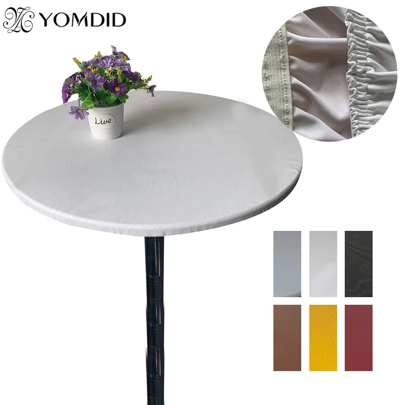 Waterproof Polyester Fitted Table Cover Cloth Round Tablecover Elastic Edged Waterproof Polyester Fitted Table Cover Cloth Round Tablecover Elastic Edged