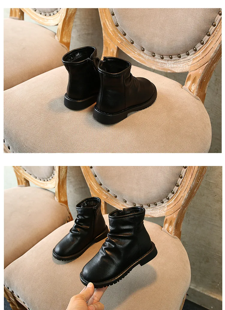 New high quality Genuine leather Girls Long Snow Boots 21-37 Winter Martin boots for Plush Warm Shoes for girls kids Sport Shoes