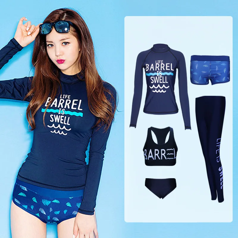 

South Korea New Style Diving Suit Women's Split Type Sun-resistant Waterproof Mother Surfing Snorkeling Five Pieces Set Swimwear