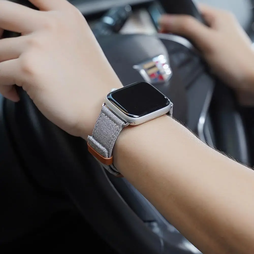 DUX DUCIS из искусственной кожи ремешок для наручных часов Apple Watch серии 4 ткань для отдыха ремешки наручных часов для Apple Watch, версии 4/3/2/1, 38, 40, 42, 44 мм