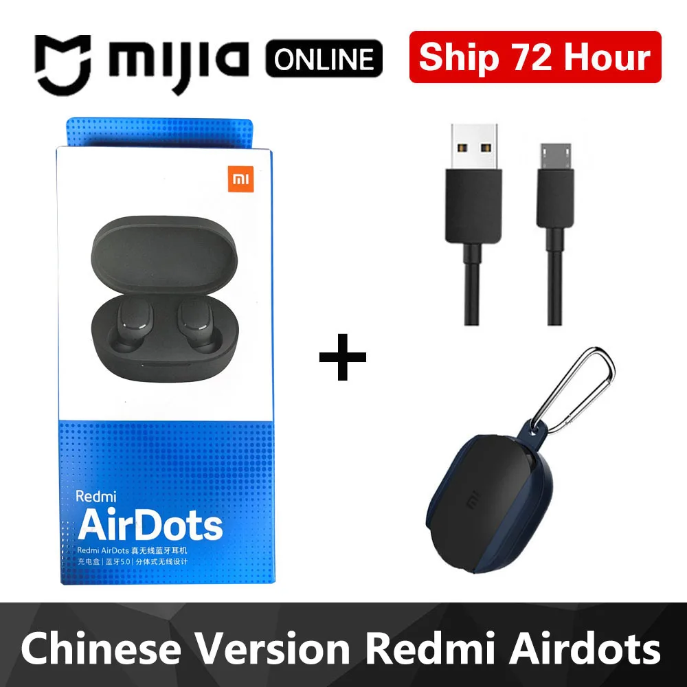 Redmi outdoor blue Xiaomi Redmi Airdots TWS Bluetooth наушники стерео басы BT 5,0 Eeadphones с микрофоном Handsfree Наушники управление AI - Цвет: Redmi outdoor blue