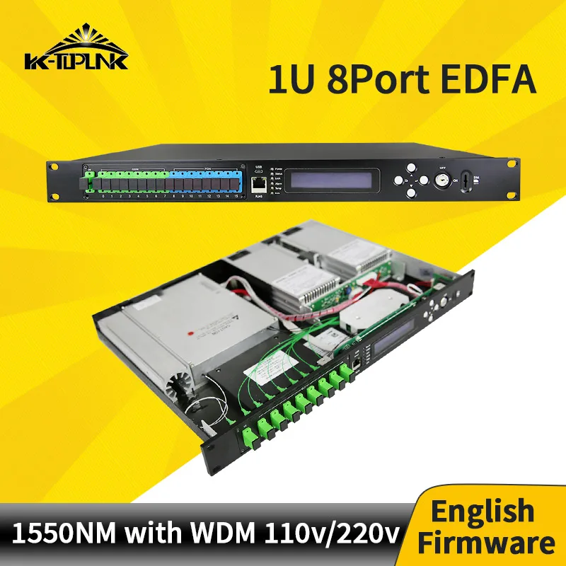 CATV EDFA Волоконно-оптический усилитель 1310/1490/1550 WDM нм 1U 8 портов * 17 дБм SC/APC SC/UPC