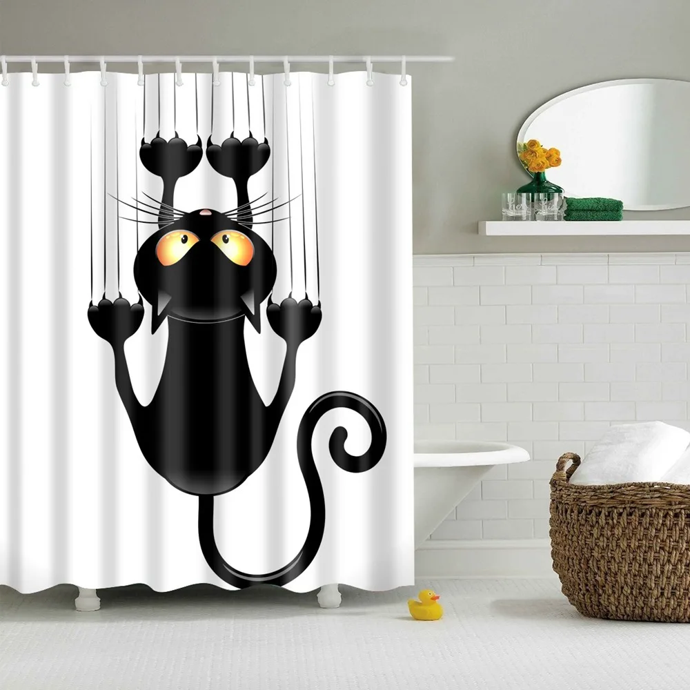 Занавеска для душа в ванную комнату Забавный котенок утолщение чистка зубов
