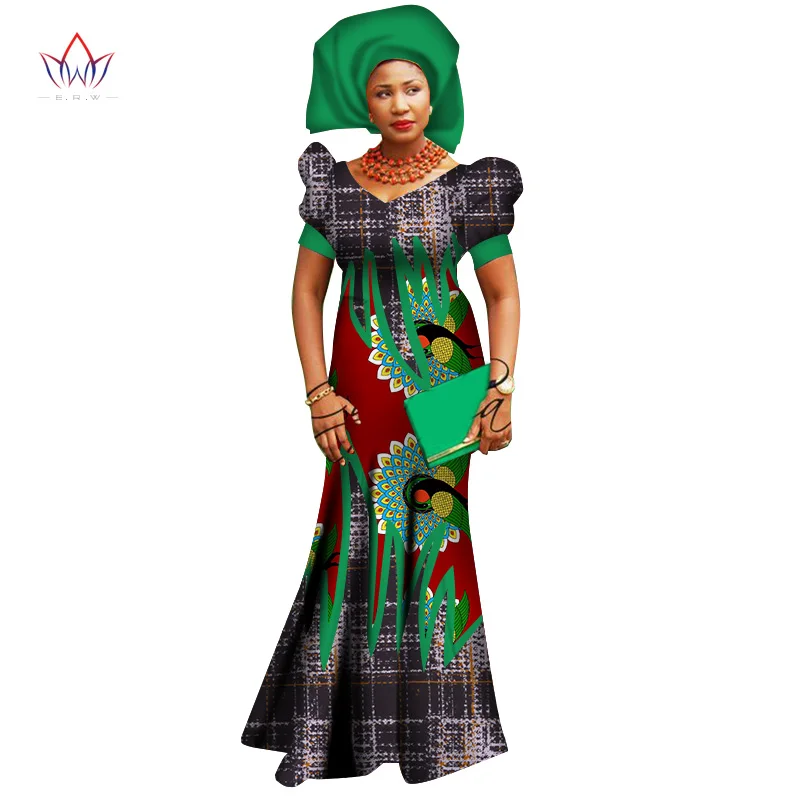 2017 африканские платья для женщин базин богатый восковой Принт пэчворк платье