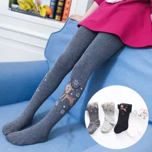 Jiao w/Детские Однотонные эластичные бархатные леггинсы с рисунком из мультфильма; сезон осень-зима; Новые товары для девочек