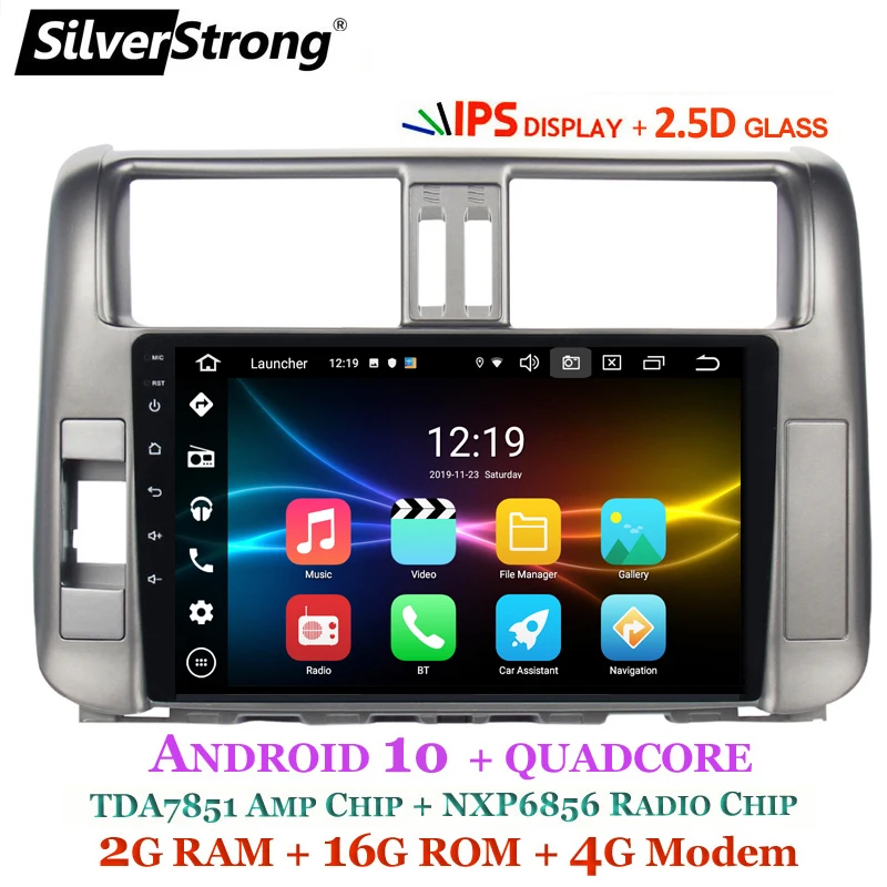 SilverStrong IPS 9 дюймов Android10.0 4G модем автомобильный DVD для Toyota Land cruiser Prado 150 LC150 GPS 2010 2011