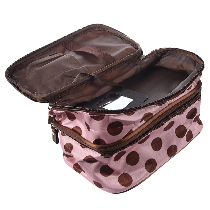 

ABZC-Chic Lady's Dot Makeup Cosmetic Tool Storage Toiletry Pink