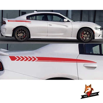 

2PCS Vinyl Car Classic Body Sticker Decal Side Sticker Decal Stripes for D0dge Charger 2012 2013 2014 2015 6.2L Vent TURB0 Car