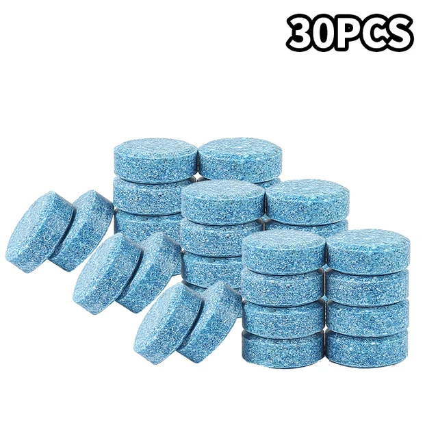 30 Pcs(1Pc=4L) Car Windshield Wiper Glass Washer Auto Solid Cleaner Compact Effervescent Tablets Window Repair Car Accessories 30 Pcs