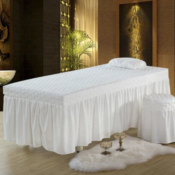 

Beauty Bed Valance Sheet with Drop Skirt Massage Table Skirt Fit Standard Face Bed Size