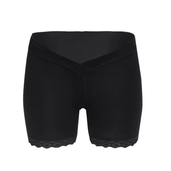 

Pregnant Women Low Waist Briefs Lace Trim Slip Under Short Safety Pants