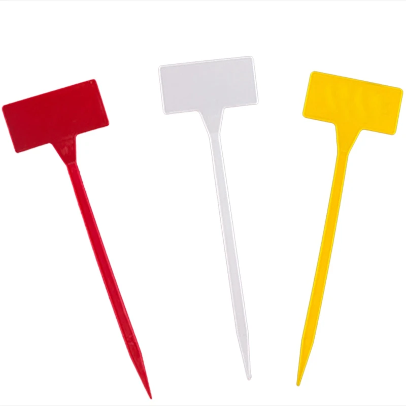 Gardens Planting Tools 50 Pcs Bonsai Plastic Plant Labels Garden Labels  T-Type Upturned Garden Tags Markers Nursery Upturned