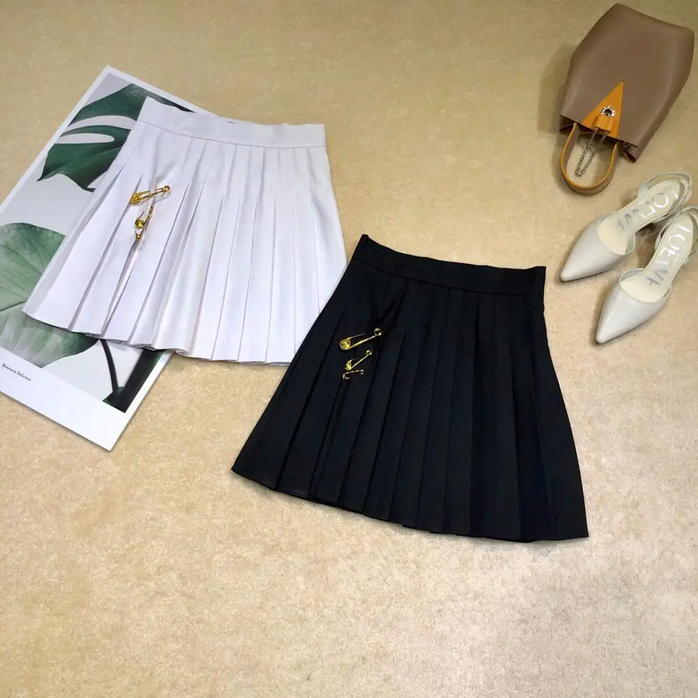 Модная новинка Женская плиссированная юбка с высокой талией Женская повседневная юбка 2 цвета ddxgz2
