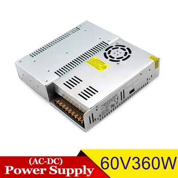 

Single Output Switching Power Supply DC 60V 6A 360W Power Source Transformers 110V 220V AC DC60V SMPS for CNC Stepper Motor CCTV