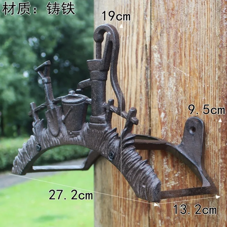

27x19cm Retro cast iron household car wash hose watering hose hanging hose storage rack