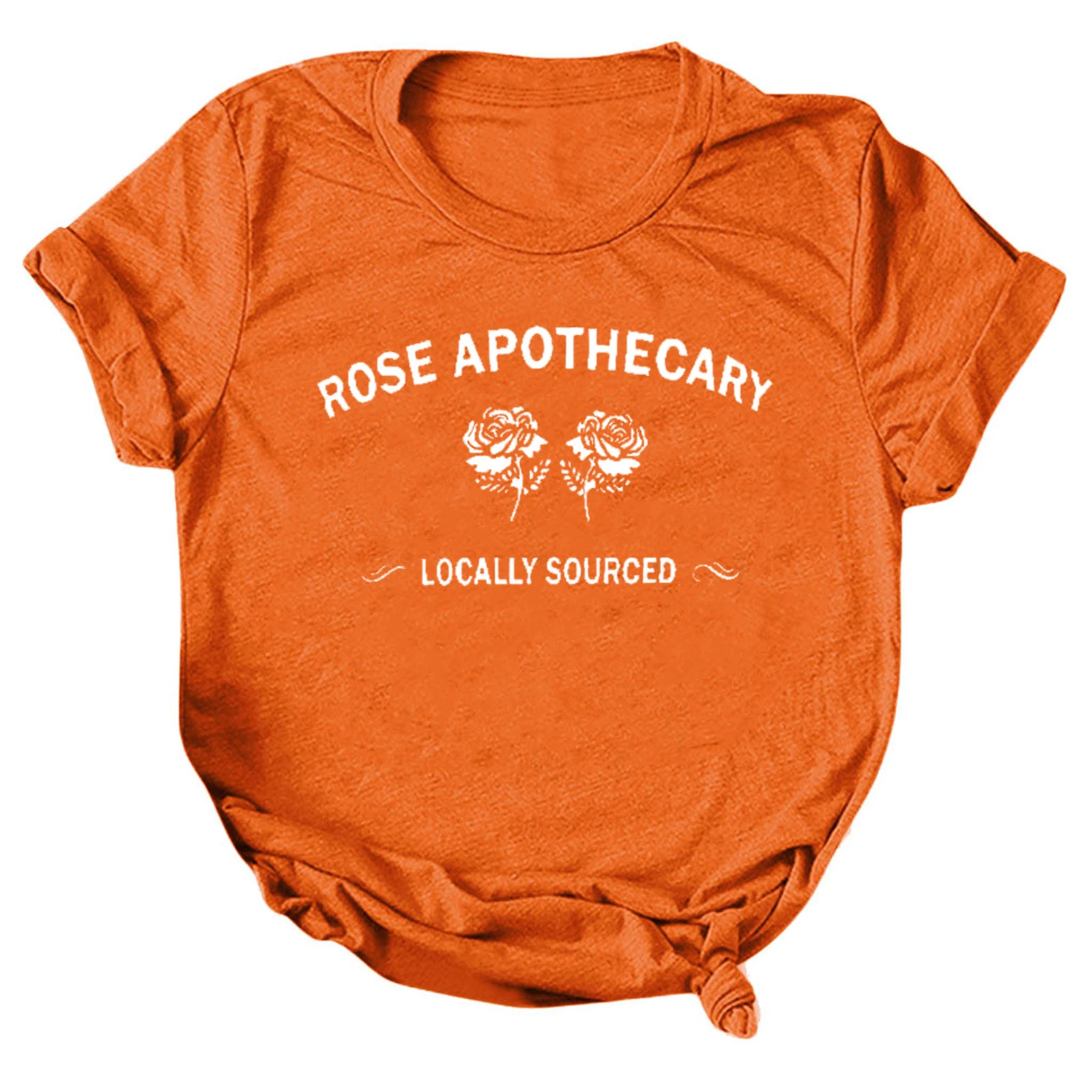 Camisetas con estampado para Mujer, Blusas anaranjadas vibrantes, informales, de Manga Corta, holgadas cuello redondo|Camisetas| - AliExpress