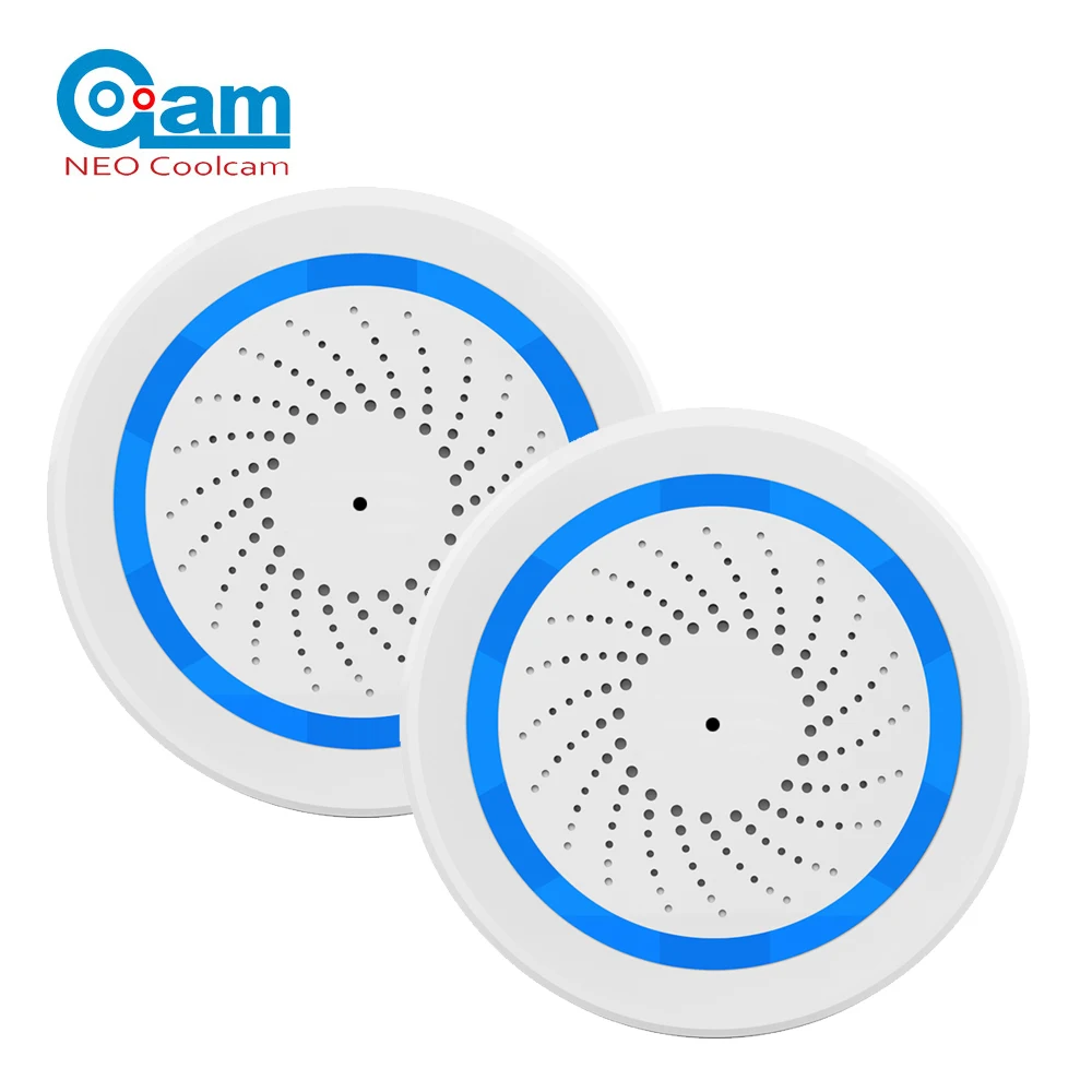 NEO Coolcam z-wave Plus-Sensor de alarma de sirena inalámbrico, Compatible con la serie z-wave 300 y la serie 500, alarma de automatización del hogar