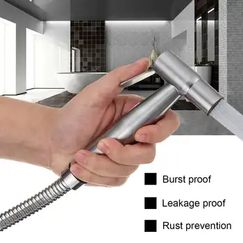 

Home Wash Bidet Sprayer Set Accessories Car Hand Held Stainless Steel Pet Toilet Bathroom Shower Diaper Cleaning Hose Holder