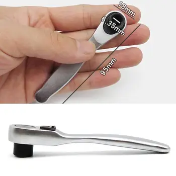 

1/4inch Mini Ratchet Socket Wrench 72 Teeth Single Head Unblocking Quick Release Hex Bit Steel Drive Spanner Hand Tool Durable