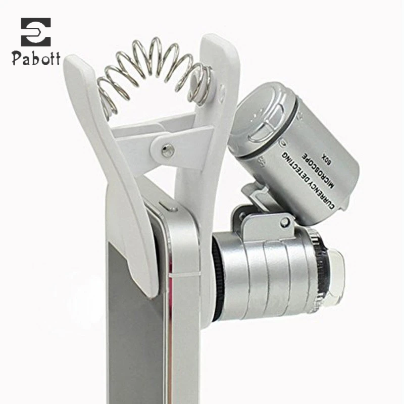 

60X Clip-On phone Microscope Magnifier with LED / UV Lights for Universal SmartPhones iPhone Samsung HTC Blackberry Nokia