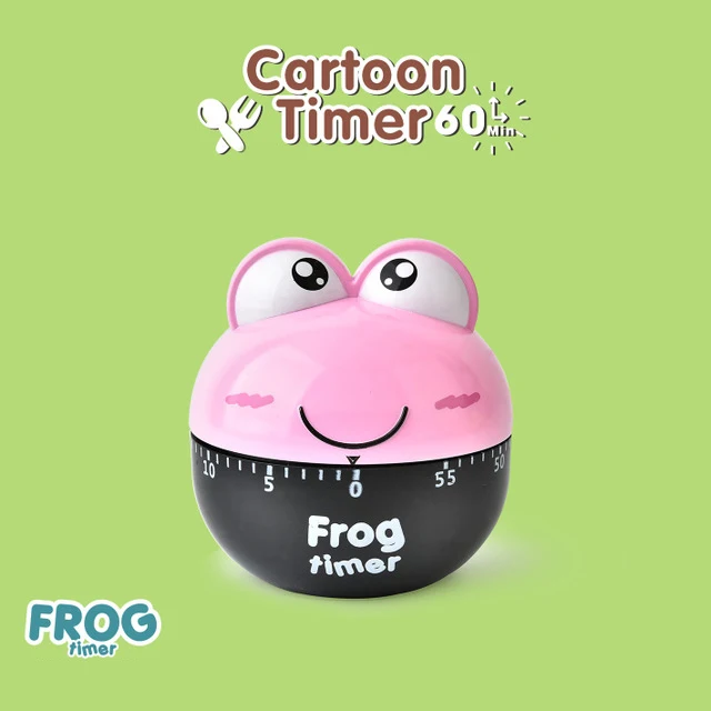 Shape 60 Minute Timer Easy Operate Kitchen Timer Cooking Baking Helper Kitchen Tools Home Decoration kitchen timer - Цвет: Frog2