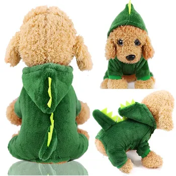 

Winter Cat Costumes Dog Cats Clothes Soft Warm Coral Fleece Hoodie Coat Jacket for Small Pets Clothing Dinosaur Cosplay Animal