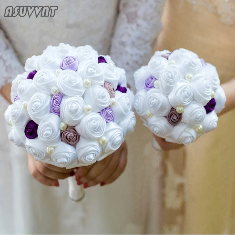 pérola, flores artificiais, buquê de madrinha, broche de casamento para festa