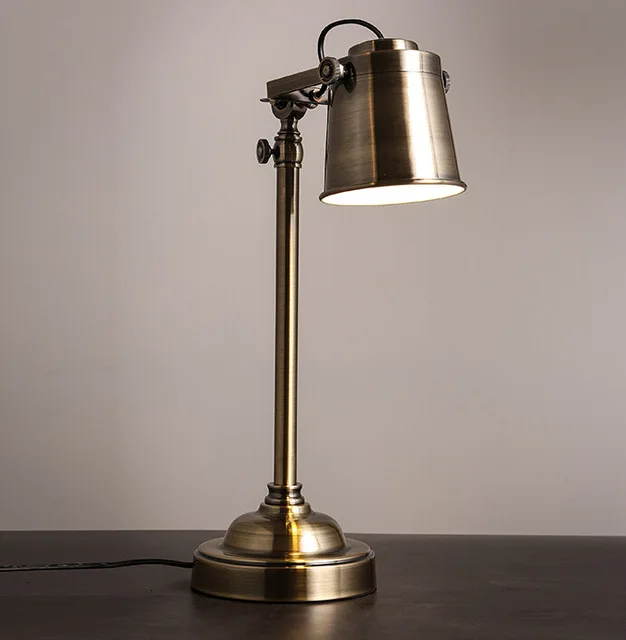 

American adjustable copper desk lamp for reading room
