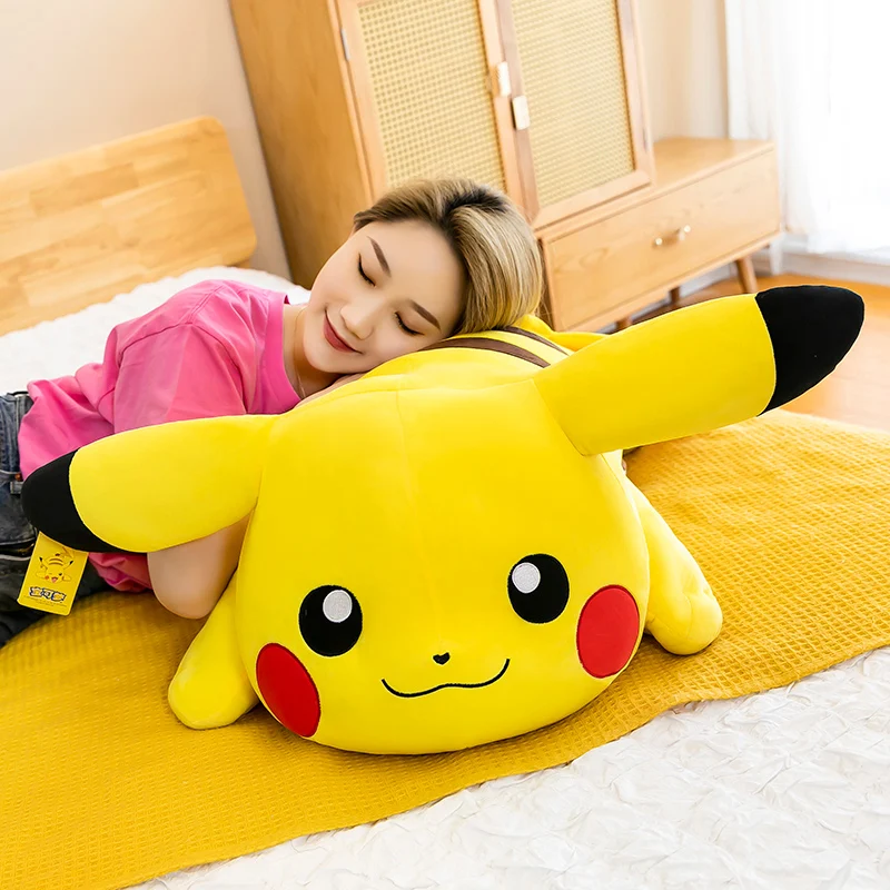 Big Size Pikachu Plush Large Doll Creeping Pokemon Sleeping Pillow Stuffed Toy Bulbasaur Charmander Squirtle Present Baby Gift | Игрушки и