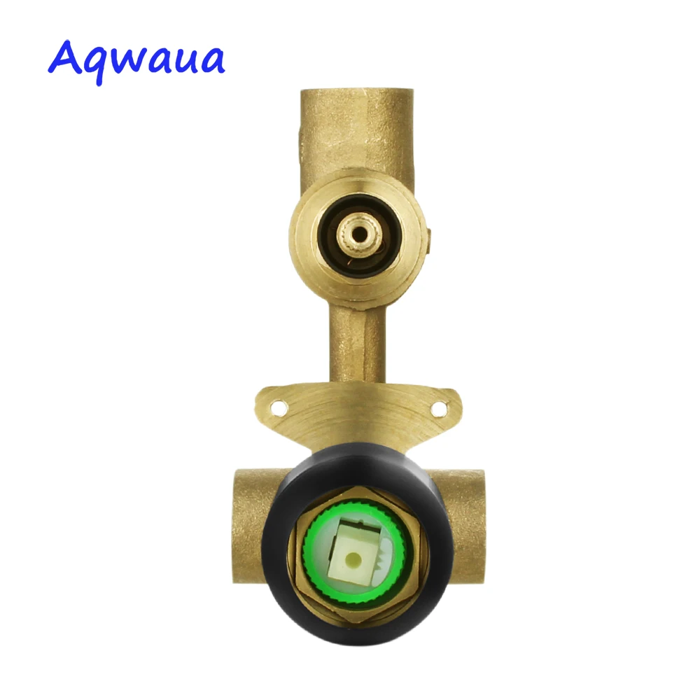 Черный настенный скрытый смеситель для душа Aqwaua хромированный клапан