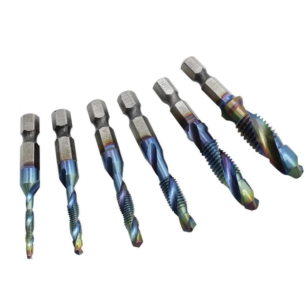 1PCS 1/4mm Shank M3-M10 HSS Thread Tap Set Metric Drill Blue Coated Machine Screw M3X0.5 M4X0.7 M6X1.0 M10X1.5 |