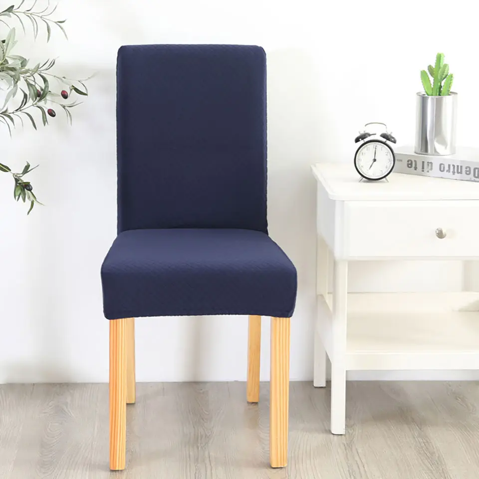 Navy blue Супер мягкий флисовый тканевый чехол на стулья чехлы на стулья спандекс для столовой/свадьбы/кухни/отеля вечерние и банкетные - Цвет: Navy blue