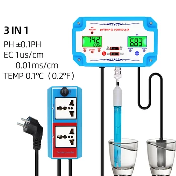 

PH-2823 PH Tester 3 in 1 PH/TEMP/EC Meter Online Multi-parameter Water Quality Tester EC Detector Conductivity Monitor for Pool